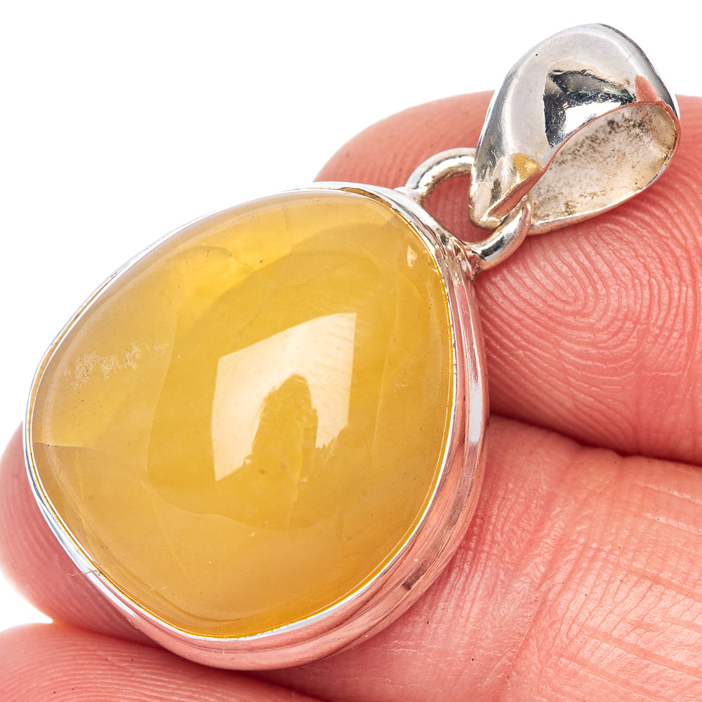 Yellow Opal Pendant 1 1/4" (925 Sterling Silver) P40853