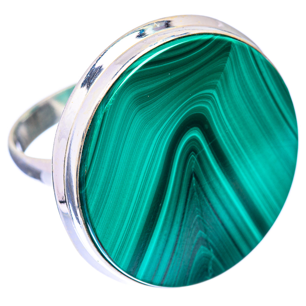 Large Malachite Ring Size 8 (925 Sterling Silver) R141384