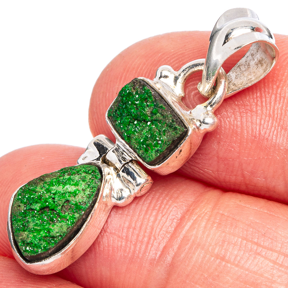 Rare Uvarovite Garnet Pendant 1 3/8" (925 Sterling Silver) P40371