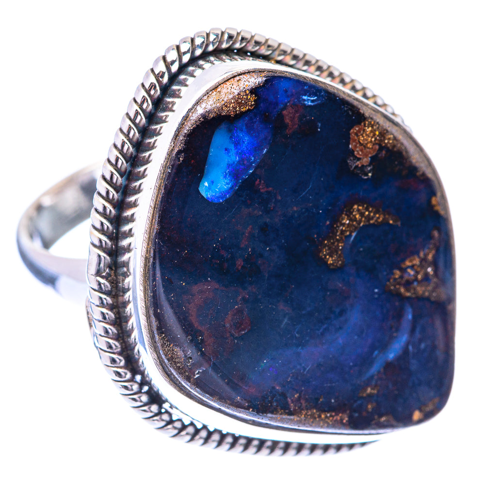 Large Boulder Opal Ring Size 6.5 (925 Sterling Silver) R141021