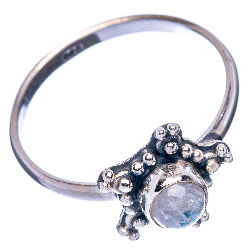 Rainbow Moonstone Dainty Ring Size 8.75 (925 Sterling Silver) R145807
