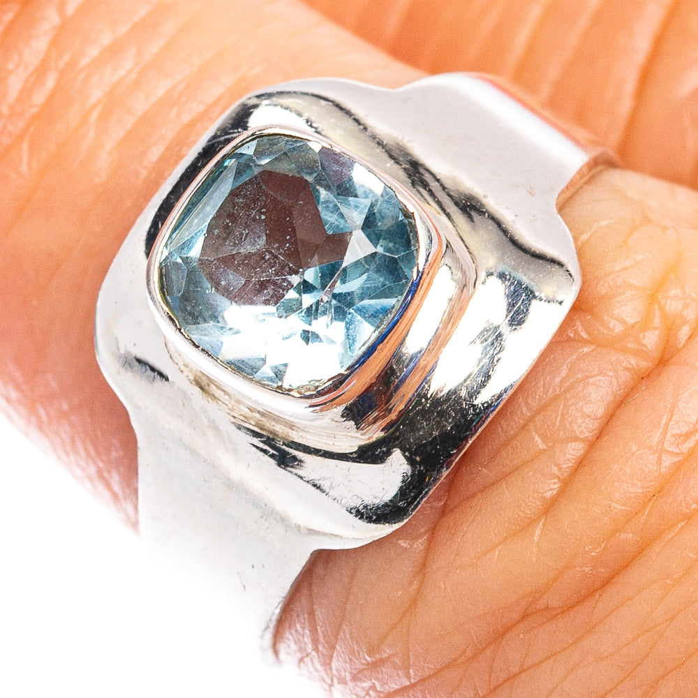 Blue Topaz Ring Size 6.5 (.925 Sterling Silver)