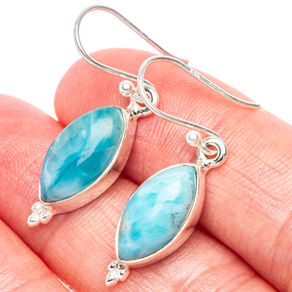 Larimar Earrings 1 3/8" (925 Sterling Silver) E1872
