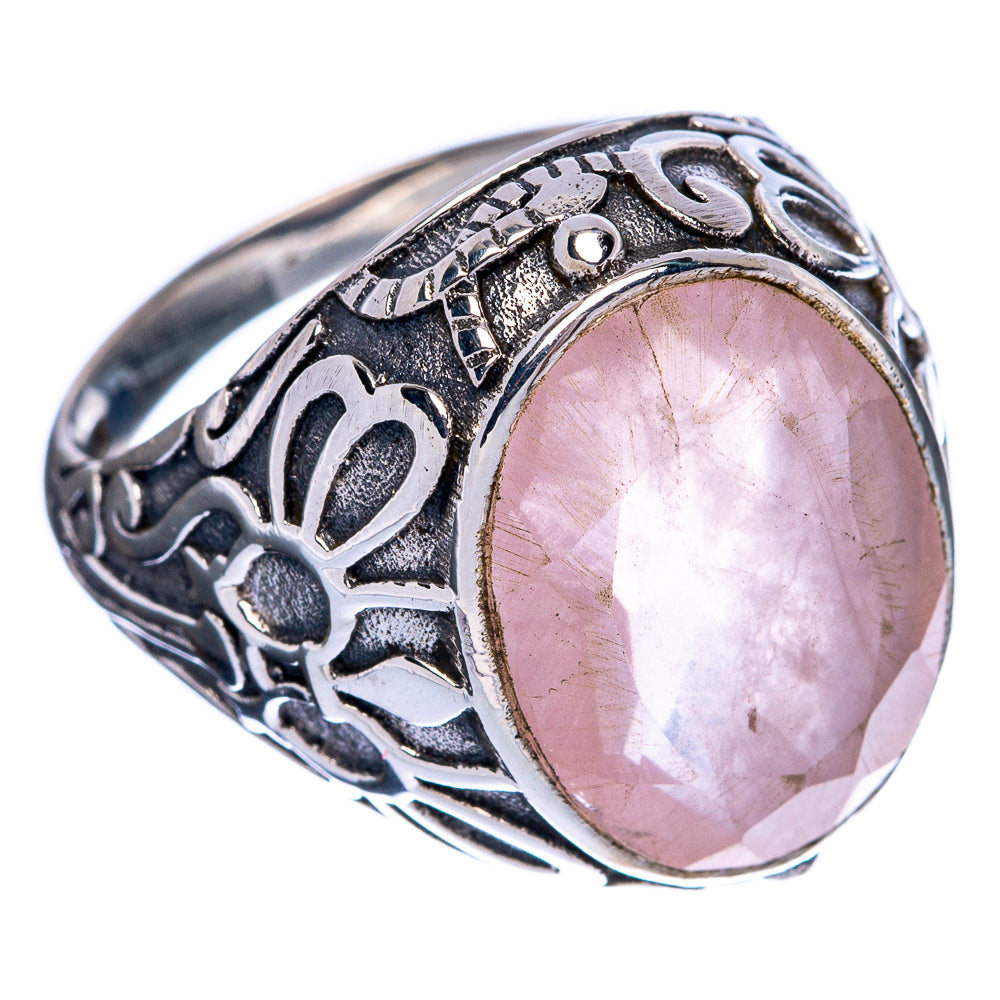 Large Rose Quartz Ring Size 7.75 (925 Sterling Silver) R146471