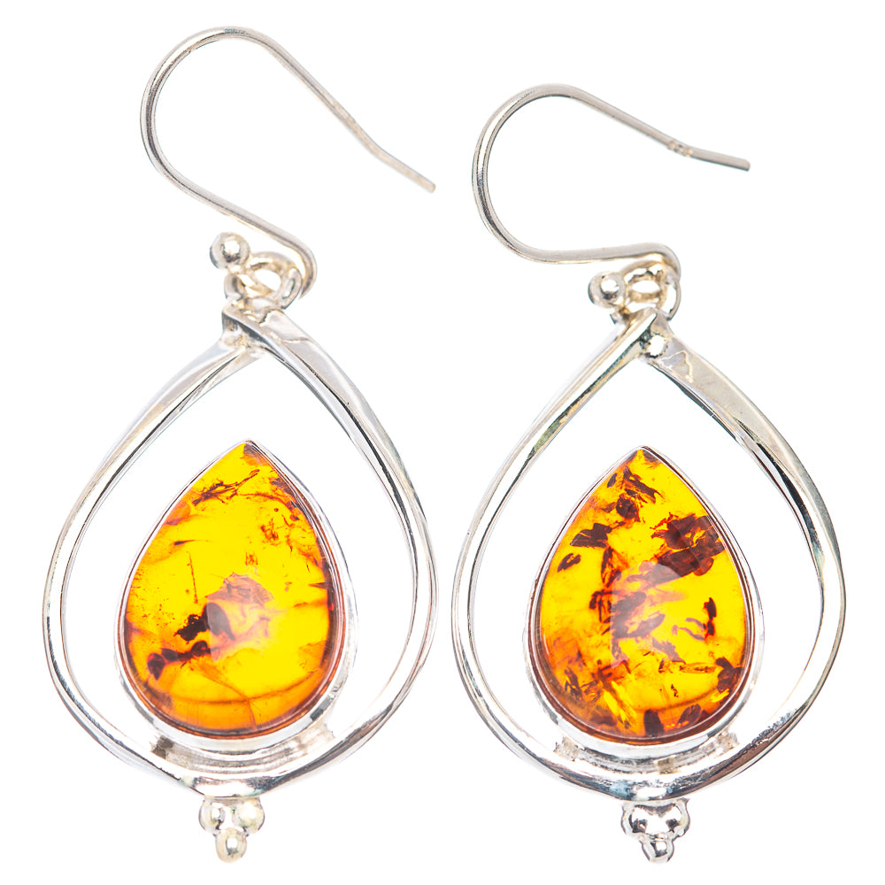 Premium Baltic Amber Earrings 1 5/8" (.925 Sterling Silver)