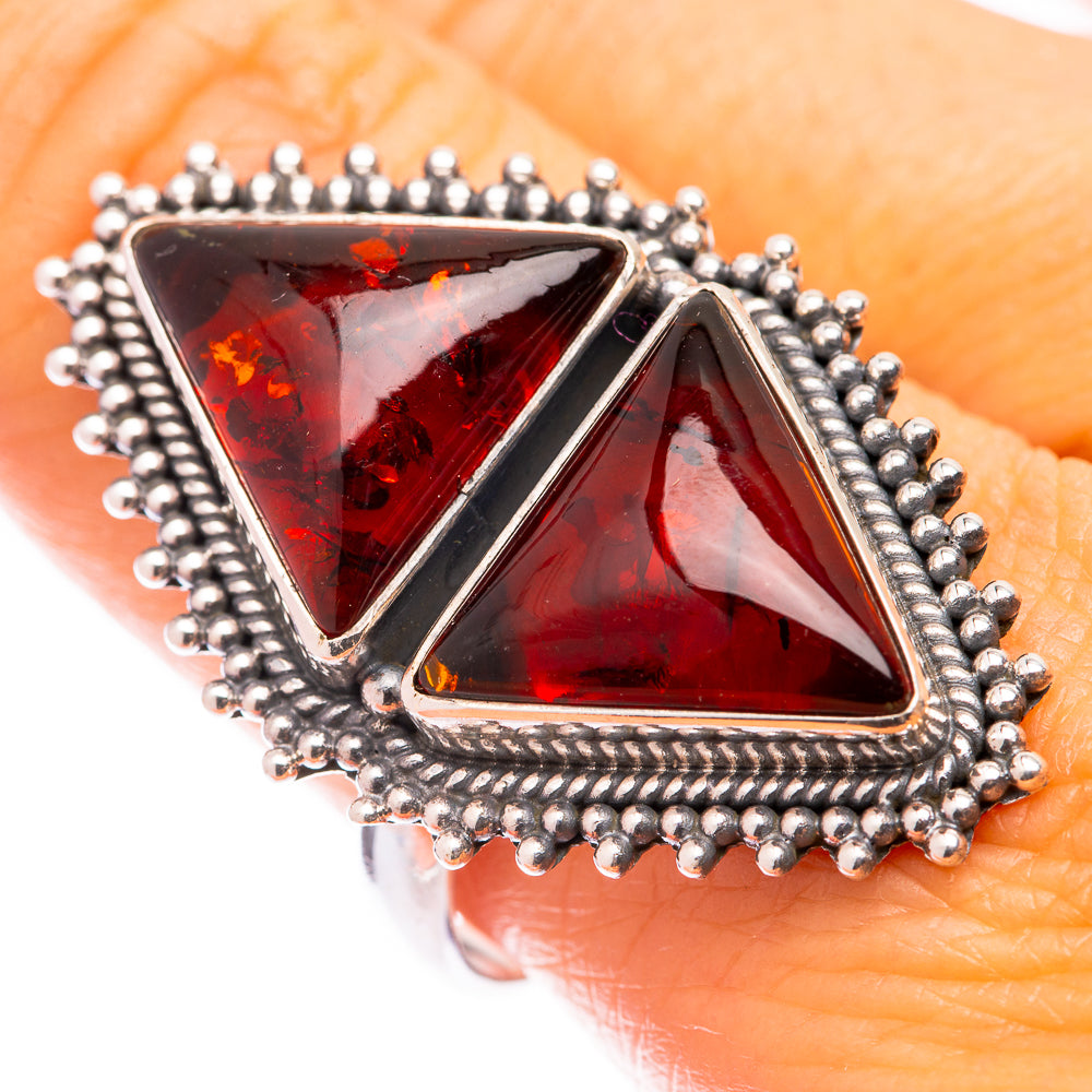 Large Baltic Amber Ring Size 9.75 (925 Sterling Silver) R141030