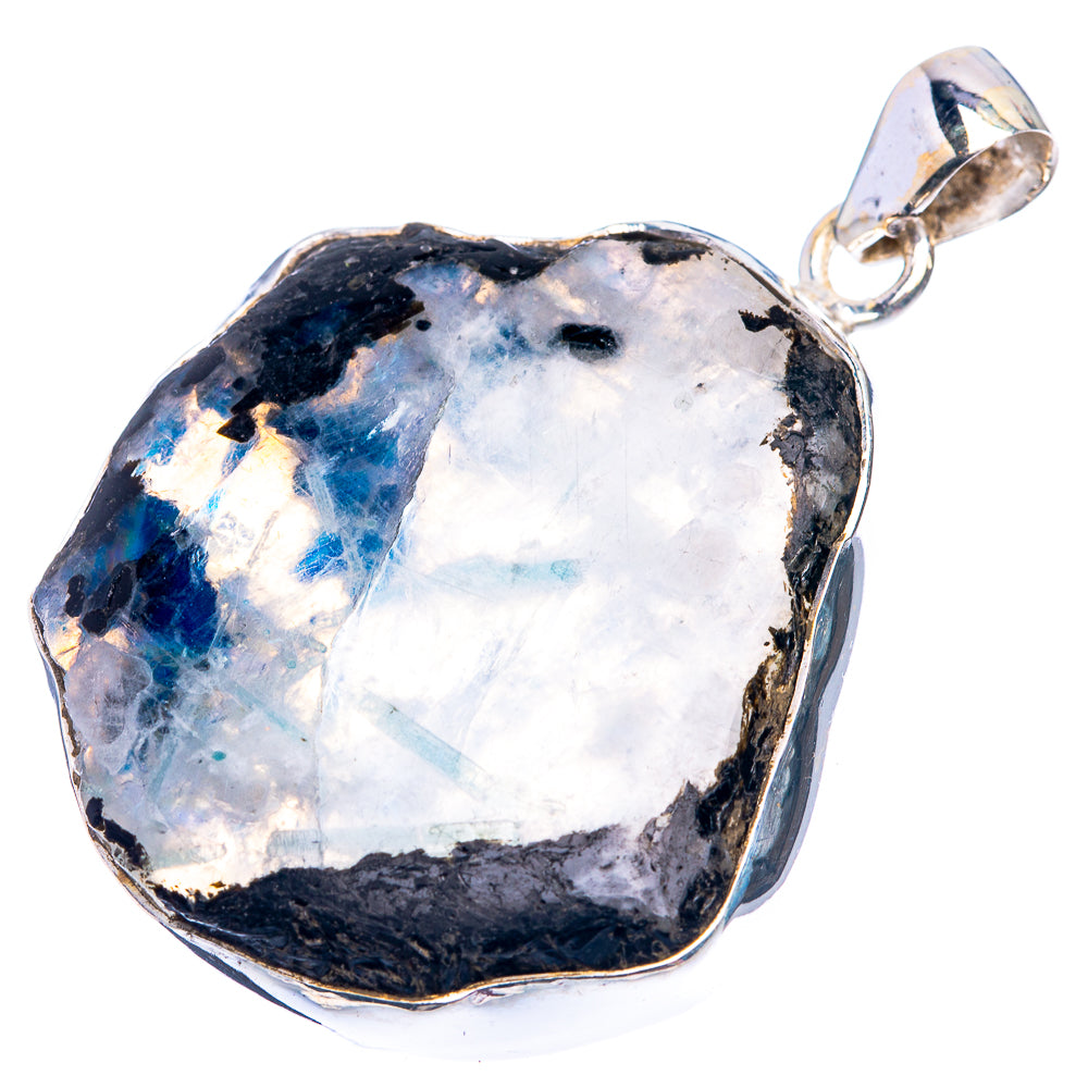 Rainbow Moonstone Pendant 1 3/4" (925 Sterling Silver) P38910