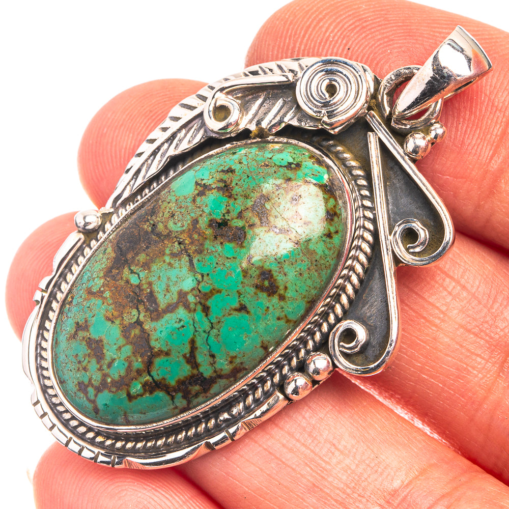 Tibetan Turquoise Pendant 1 7/8" (925 Sterling Silver) P38861