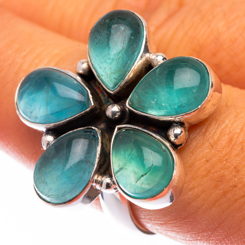 Large Blue Fluorite Ring Size 8.5 (925 Sterling Silver) R140779