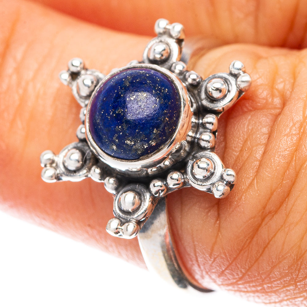 Lapis Lazuli Flower 925 Sterling Silver Ring Size 6.75 (925 Sterling Silver) R5487