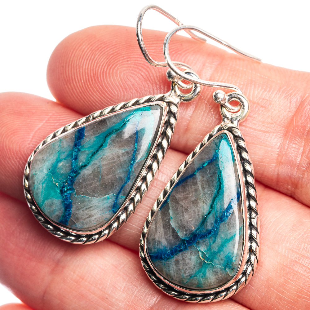 Apatite Earrings 1 5/8" (925 Sterling Silver) E433005