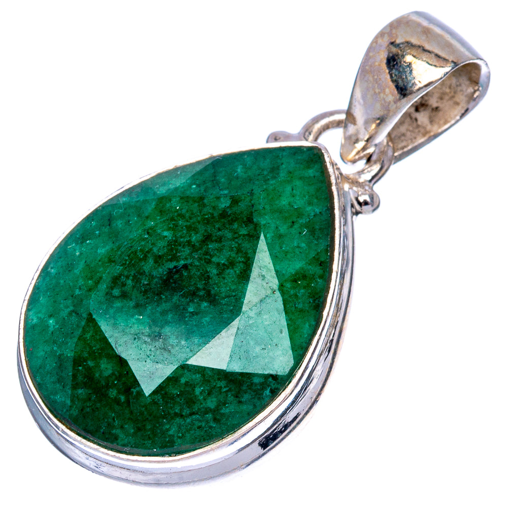 Green Aventurine Pendant 1 1/4" (925 Sterling Silver) P40478