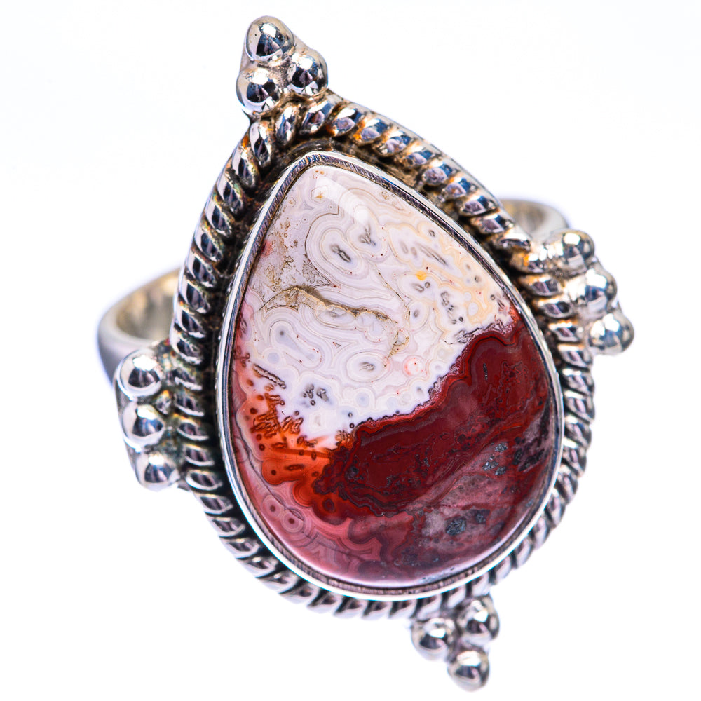 Crazy Lace Agate Ring Size 8.25 (925 Sterling Silver) R140540