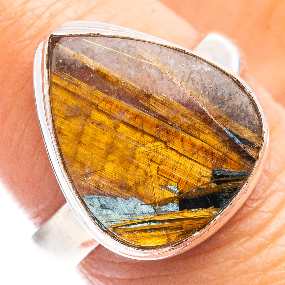 Star Rutilated Quartz Ring Size 7 (.925 Sterling Silver)