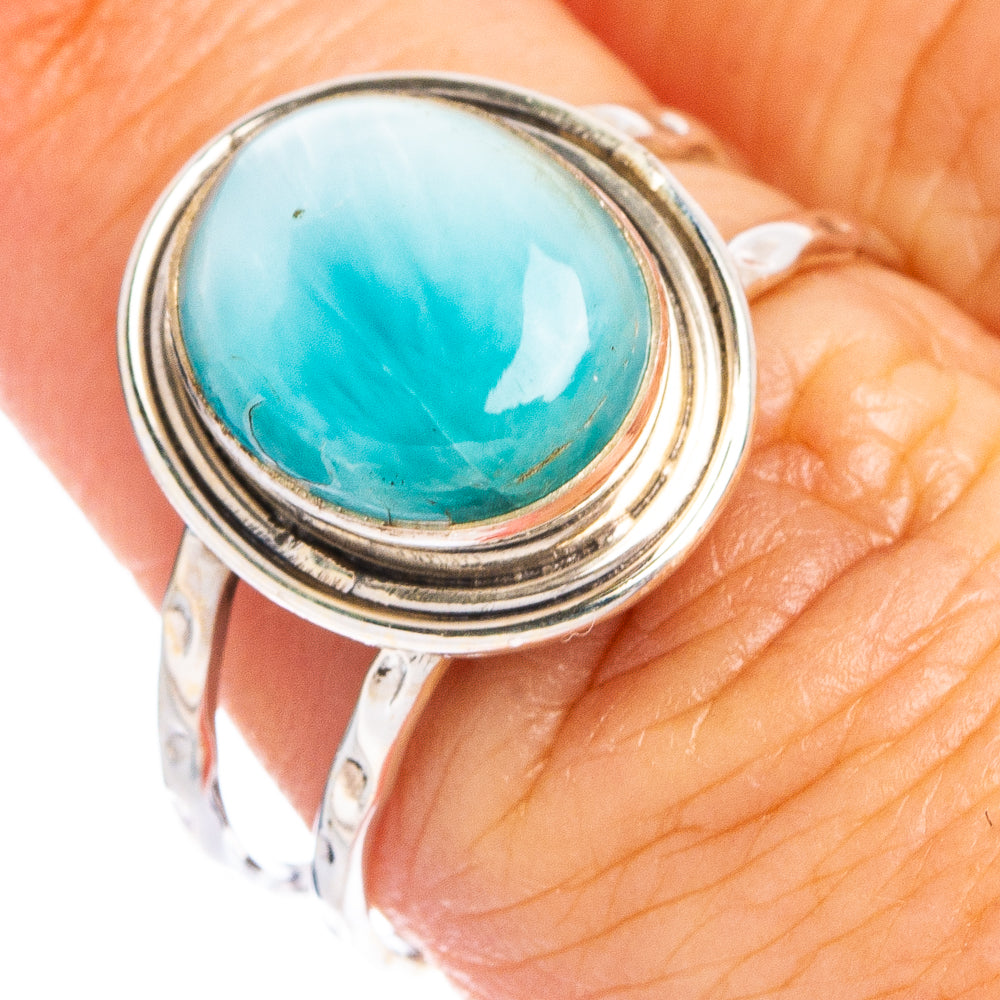 Rare Larimar Ring Size 7.75 (.925 Sterling Silver)