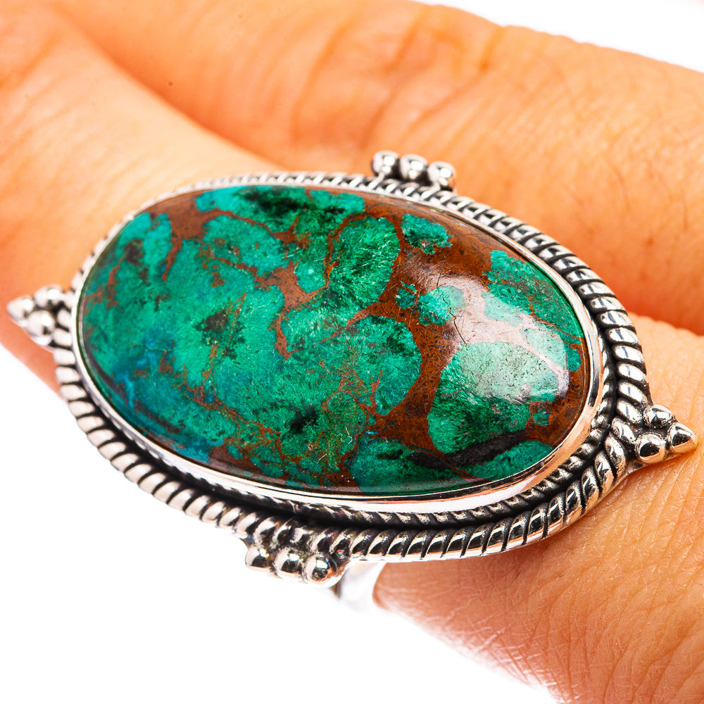 Large Chrysocolla Ring Size 8.25 (925 Sterling Silver) R142897