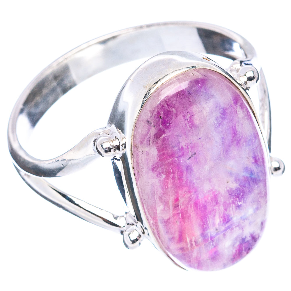 (Classic Series) Pink Moonstone Ring Size 9 (.925 Sterling Silver)