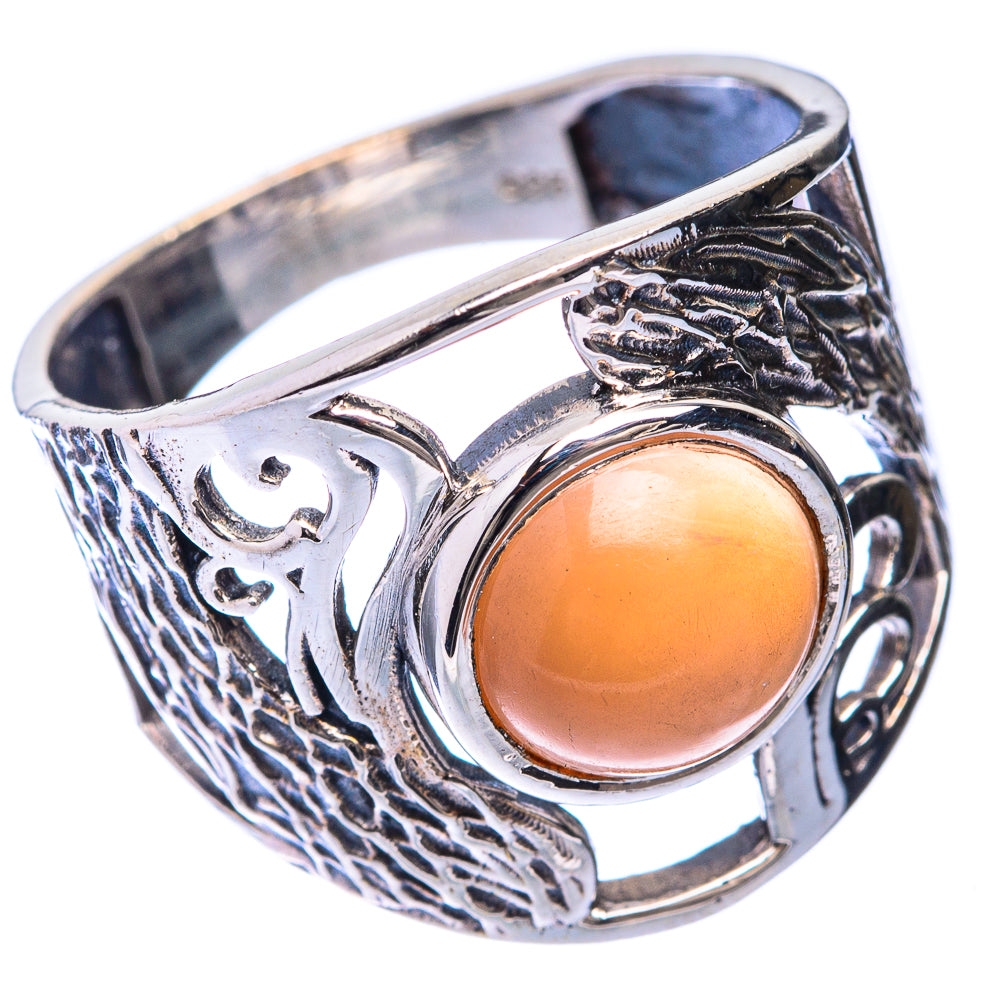 Peach Moonstone Ring Size 8.25 (925 Sterling Silver) R141348