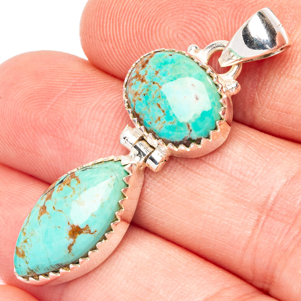 Arizona Turquoise Pendant 1 5/8" (925 Sterling Silver) P43803