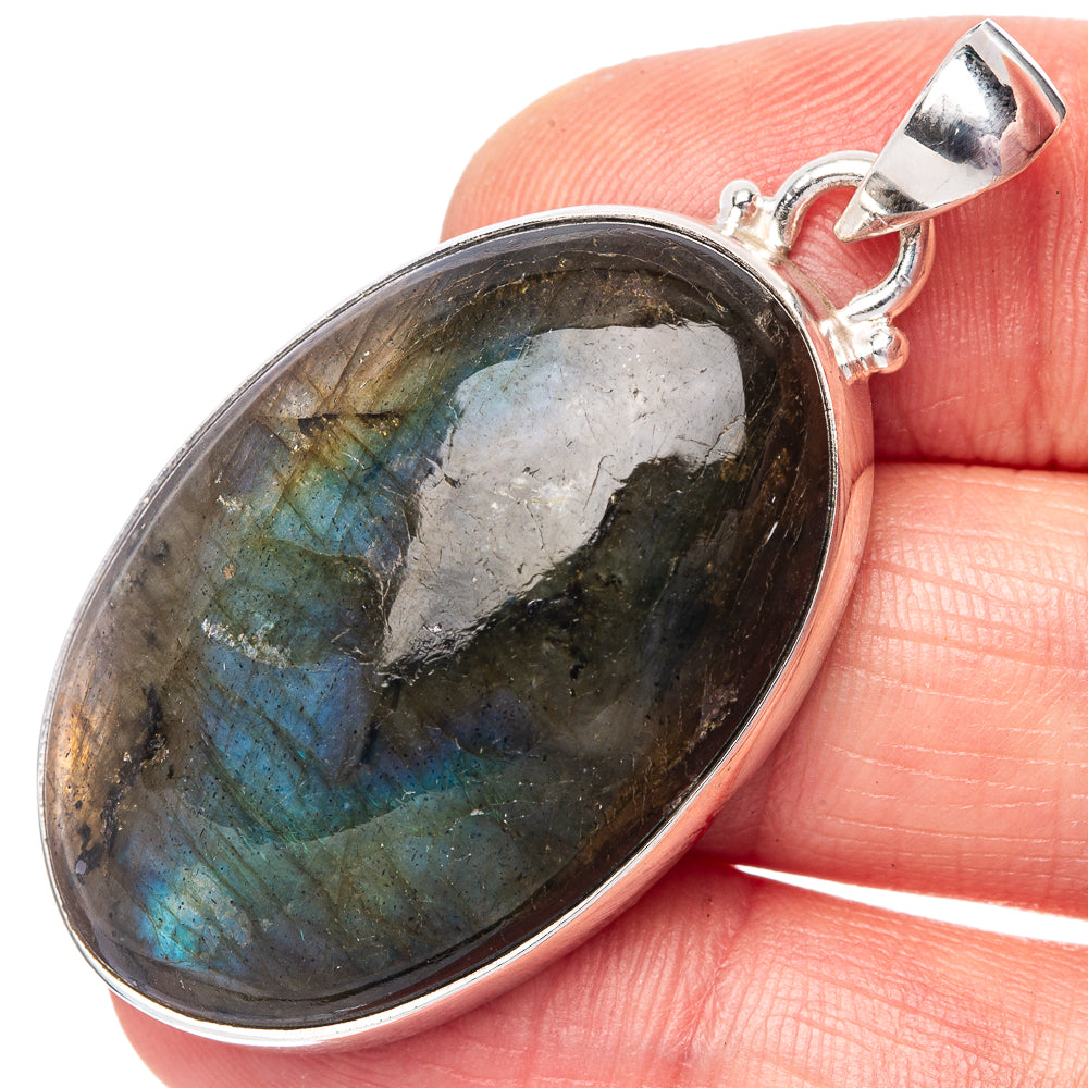 Labradorite 925 Sterling Silver Pendant 1 7/8" (925 Sterling Silver) P42687