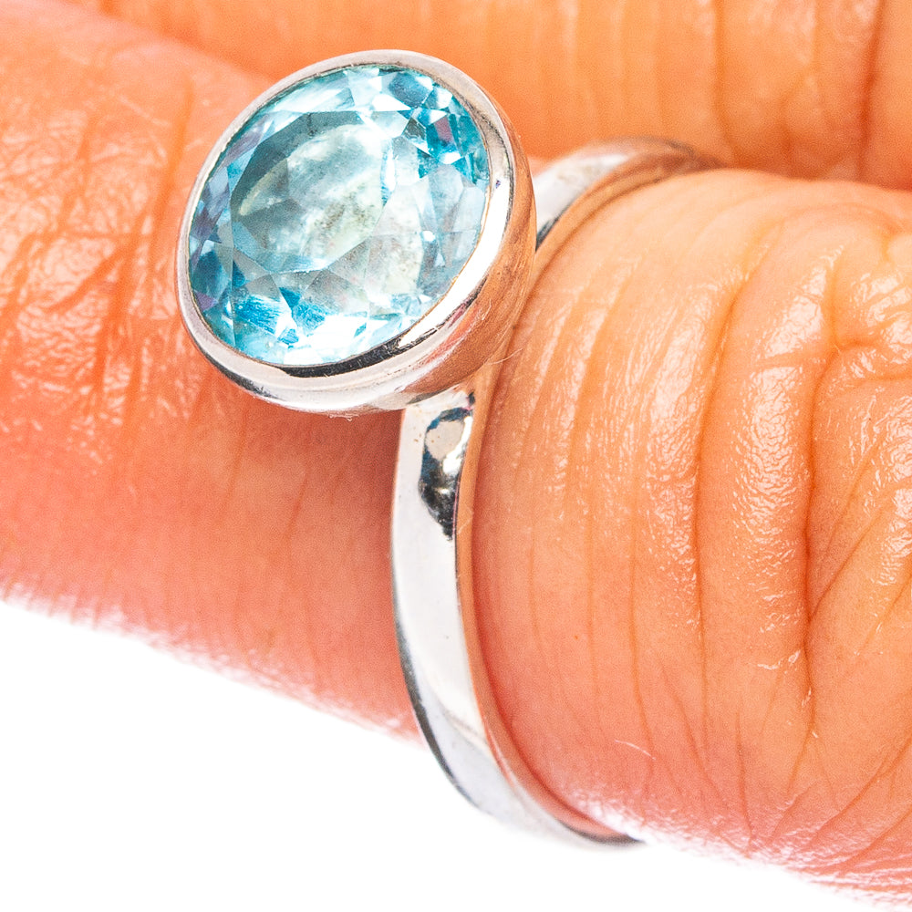 Blue Topaz 925 Sterling Silver Ring Size 6.5 (925 Sterling Silver) R6210