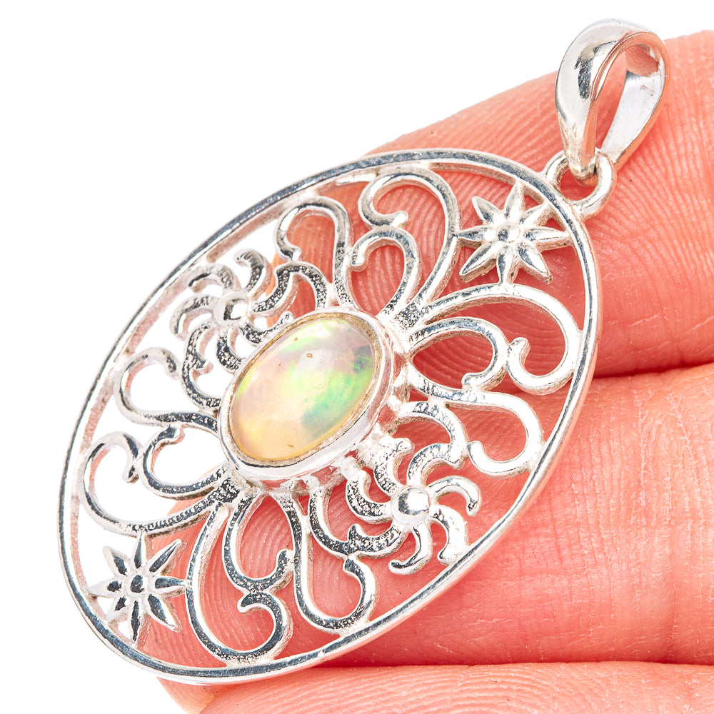 Rare Ethiopian Opal Pendant 1 1/2" (925 Sterling Silver) P40364