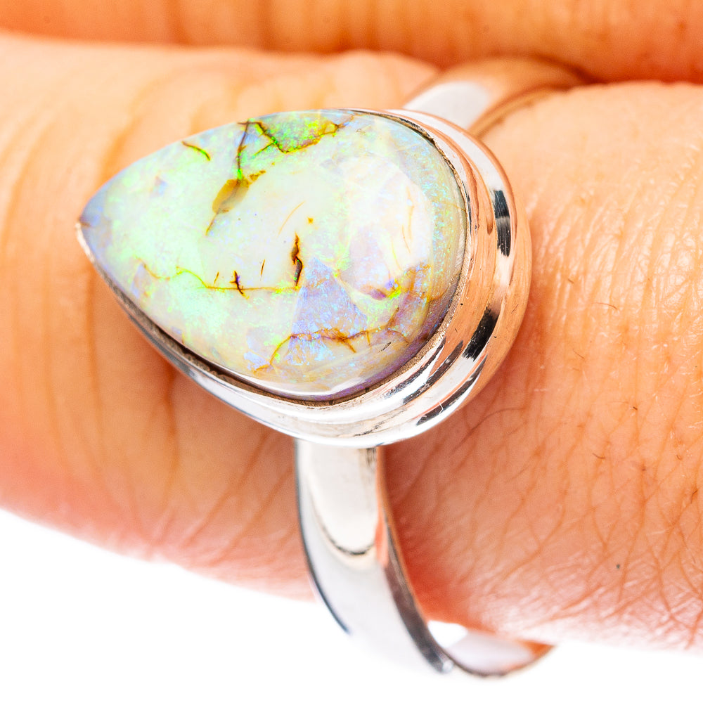 Rare Sterling Opal Ring Size 10 (925 Sterling Silver) R4312
