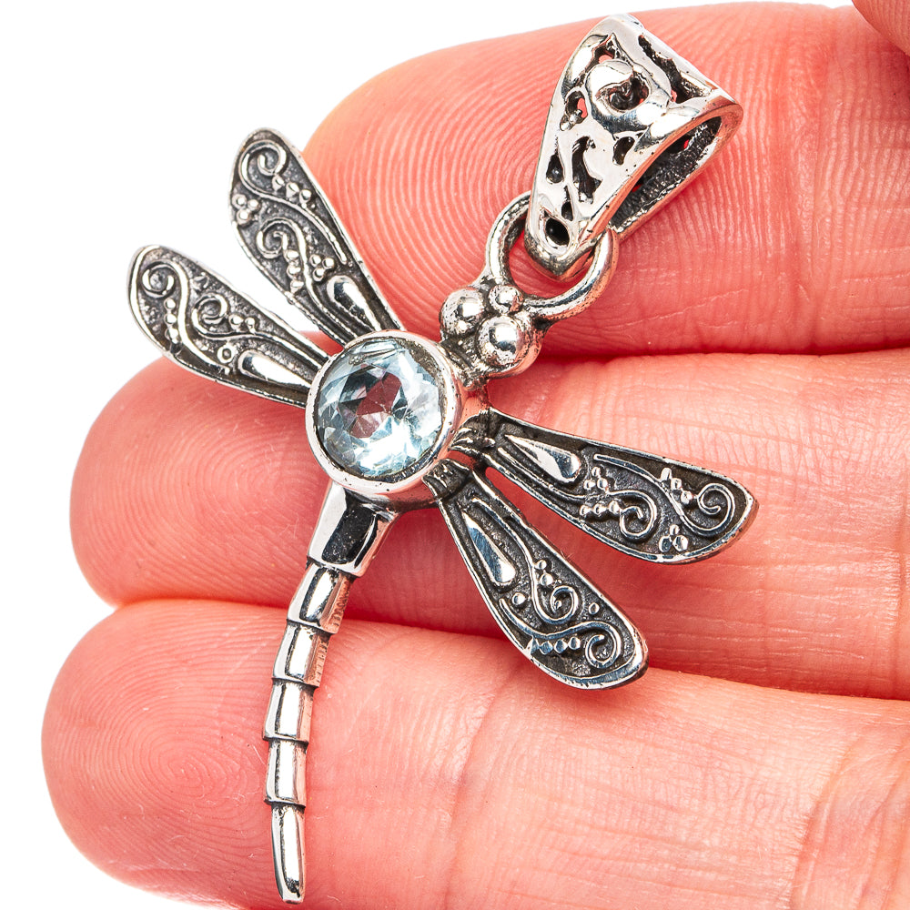 Dainty Cubic Zirconia Dragonfly Pendant 1 5/8" (925 Sterling Silver) P45545
