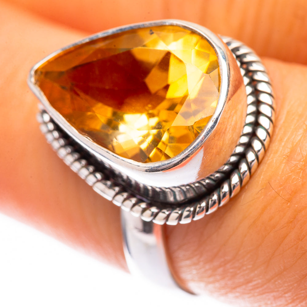 Faceted Citrine Ring Size 7.25 (925 Sterling Silver) R140560