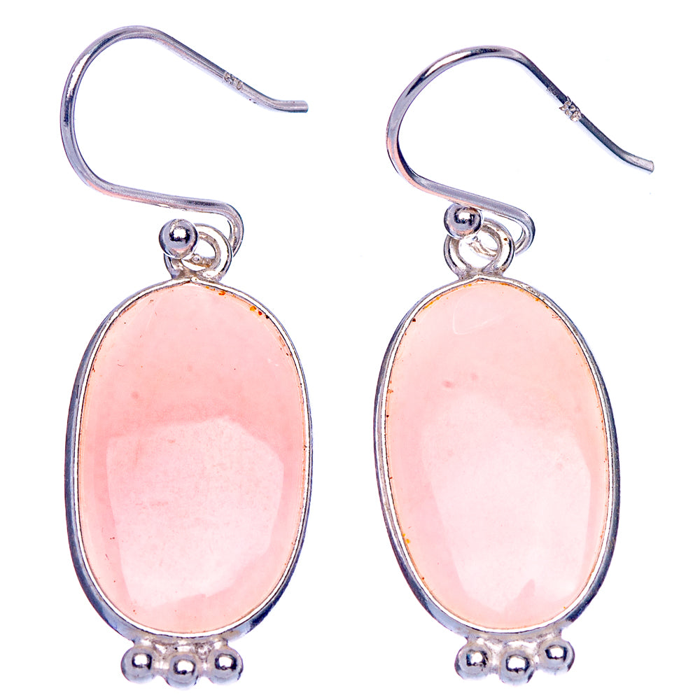 Pink Opal Earrings 1 3/8" (925 Sterling Silver) E1890
