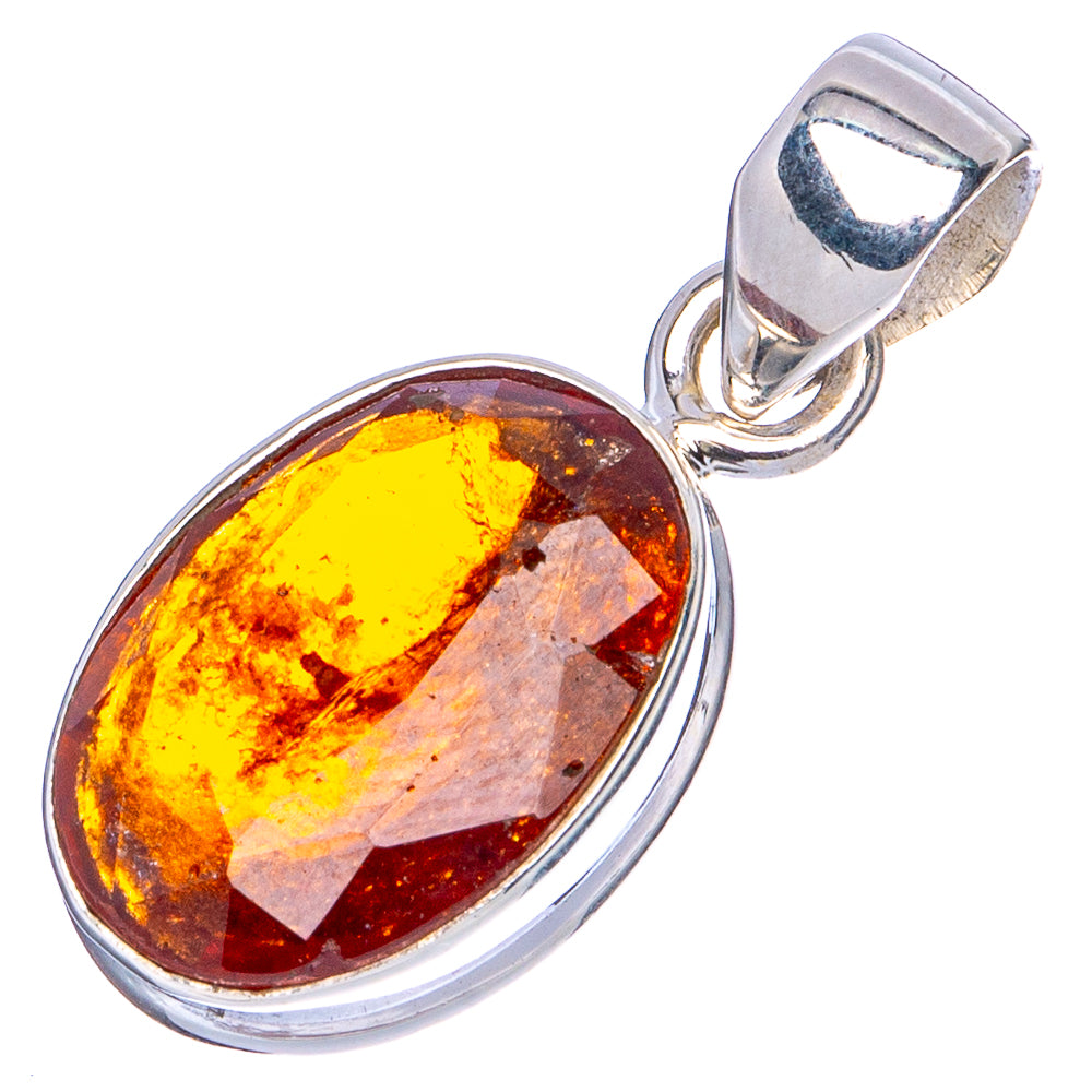 Rare Hessonite Garnet Pendant 1" (.925 Sterling Silver)