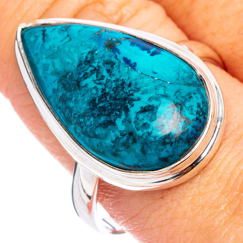 Peruvian Chrysocolla Ring Size 10.75 (.925 Sterling Silver)