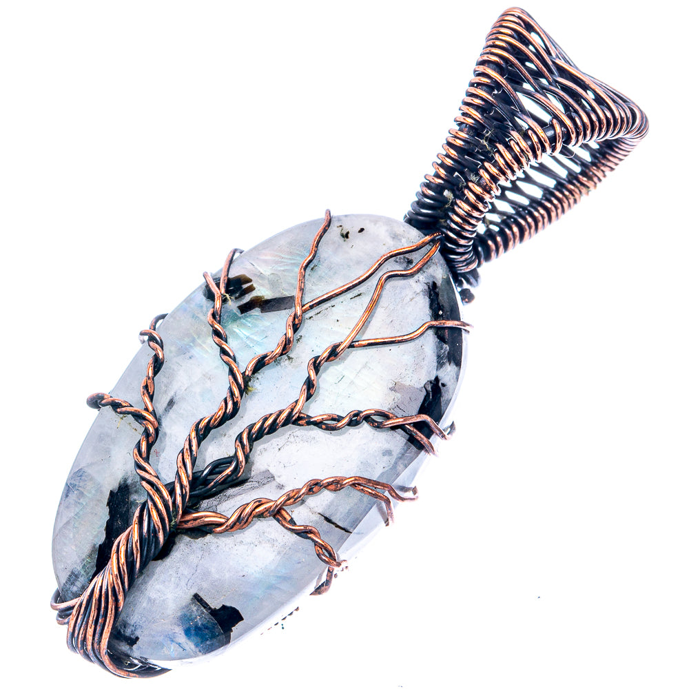 Rainbow Moonstone Tree of Life 1 7/8" (Oxidized Copper)