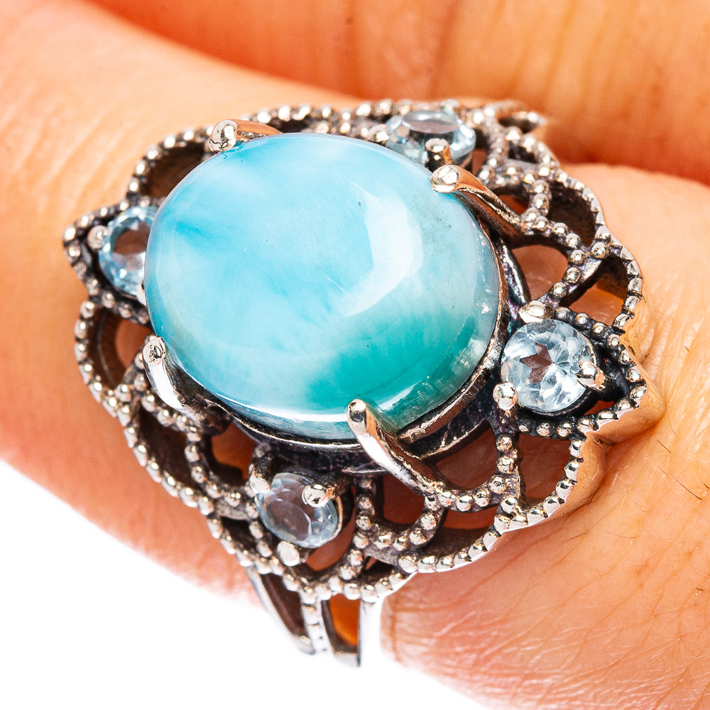 Larimar Ring Size 7.75 (925 Sterling Silver) R2319