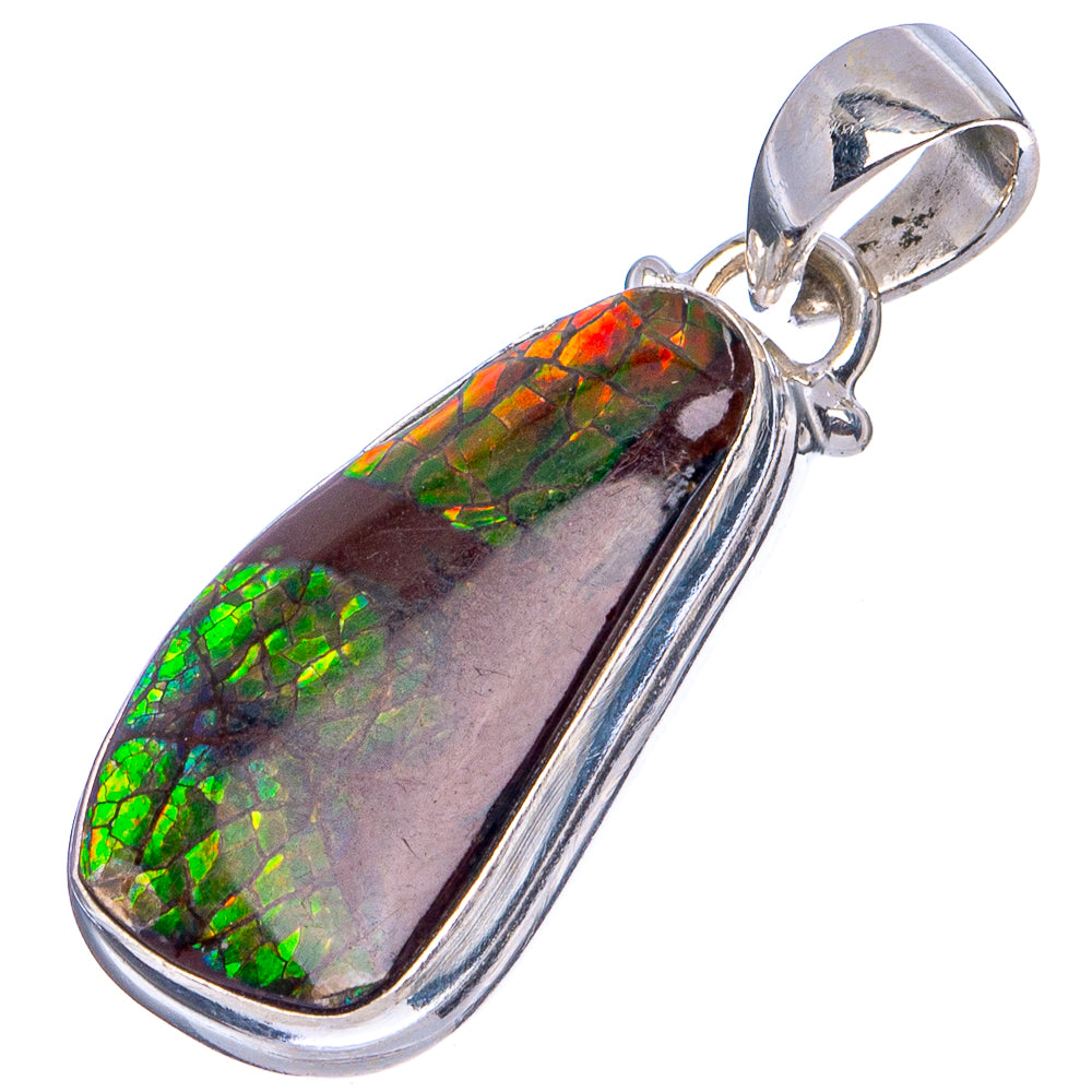 Rare Canadian Ammolite Pendant 1 3/8" (.925 Sterling Silver)