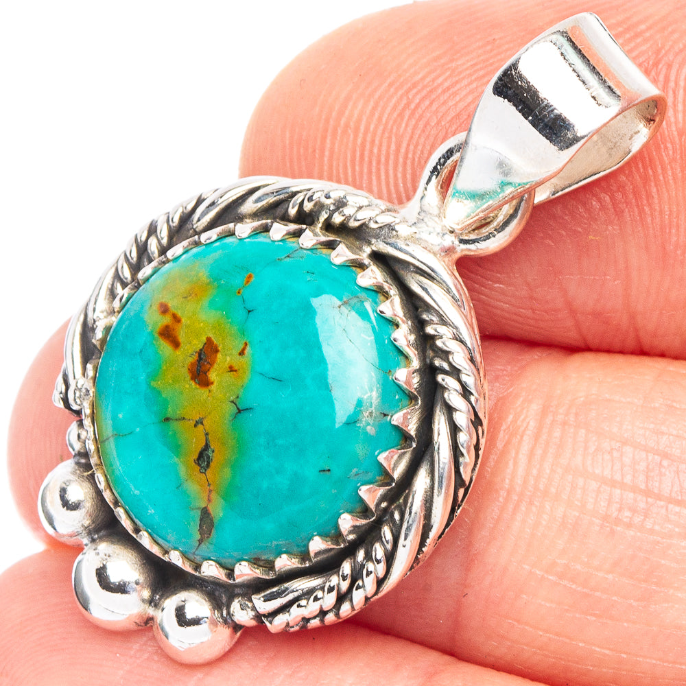 Arizona Turquoise Pendant 1 3/8" (925 Sterling Silver) P43921