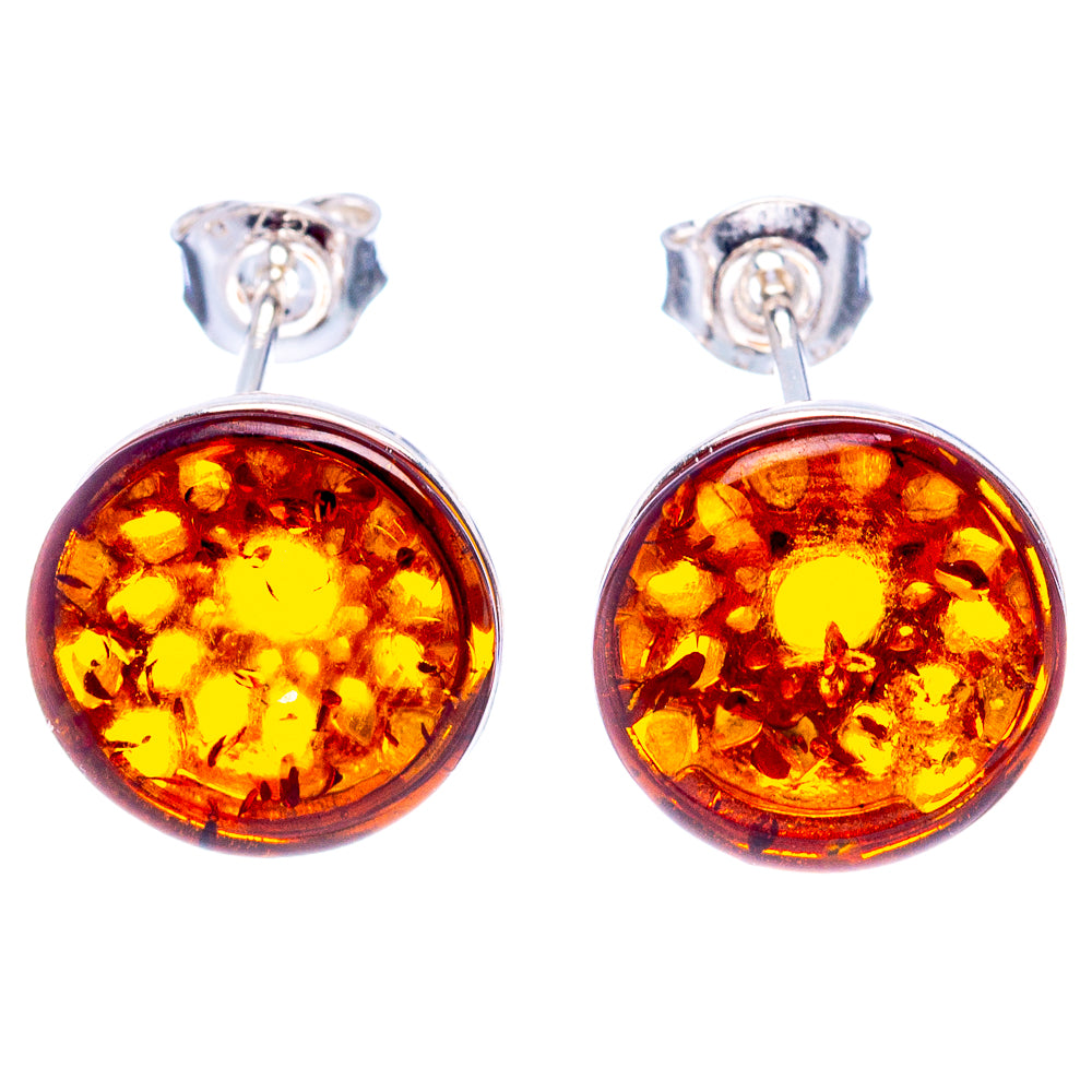 Baltic Amber Earrings 1/2" (.925 Sterling Silver)