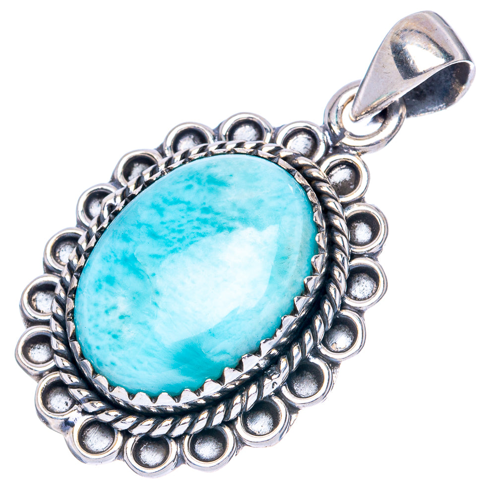 Larimar Pendant 1 3/8" (925 Sterling Silver) P42061
