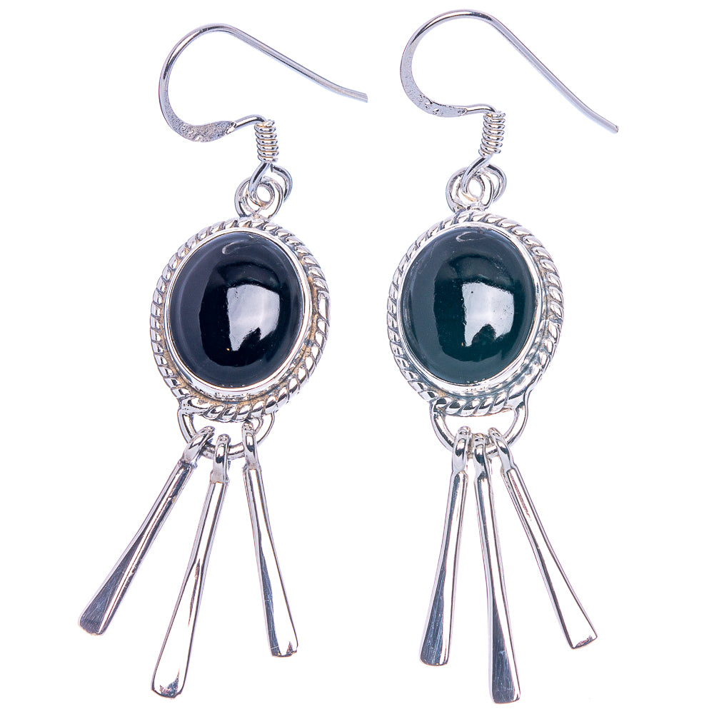 Premium Black Onyx Earrings 2 1/8" (925 Sterling Silver) E1203