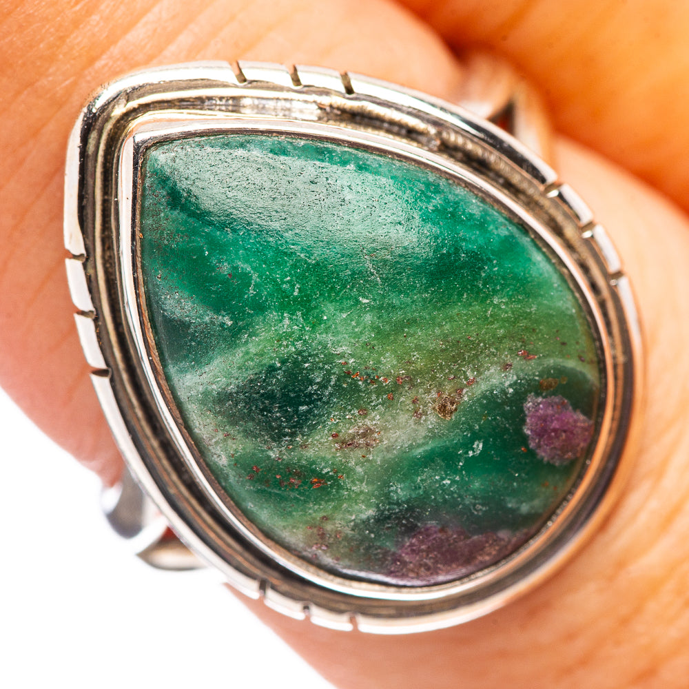 Ruby In Fuchsite Ring Size 8 (.925 Sterling Silver)
