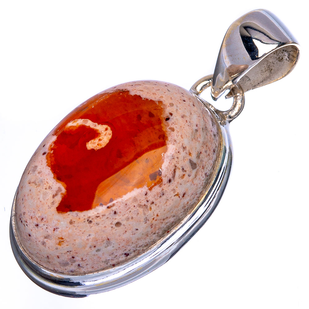 Mexican Fire Opal Pendant 1 3/8" (925 Sterling Silver) P41792