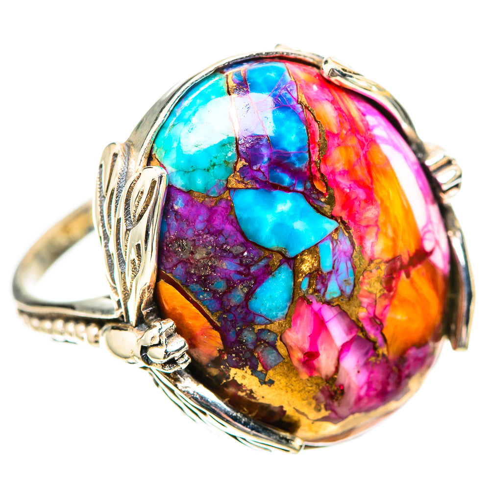 Kingman Pink Dahlia Turquoise Ring Size 9 (925 Sterling Silver) RING139147