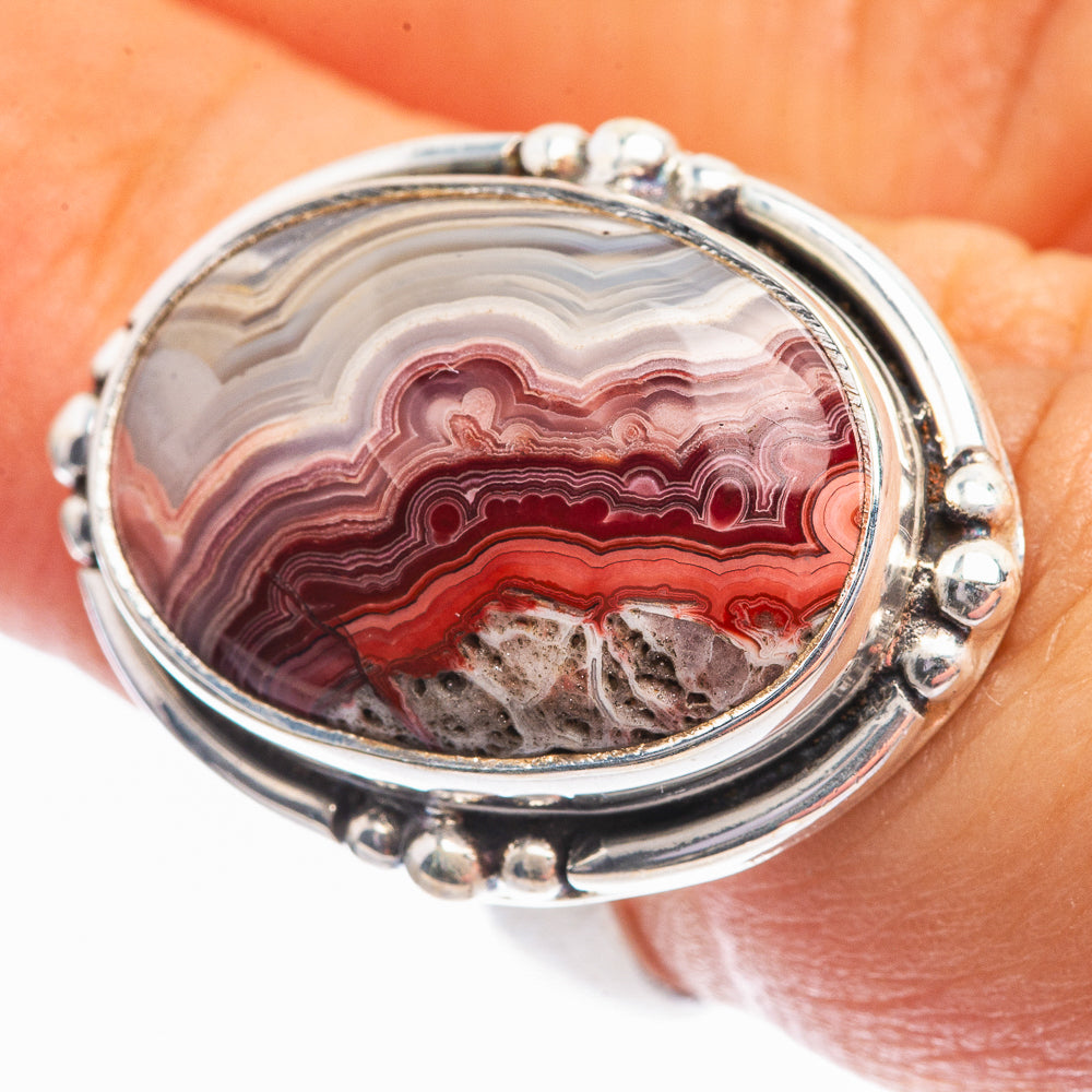 Crazy Lace Agate Ring Size 6.25 (925 Sterling Silver) R141950