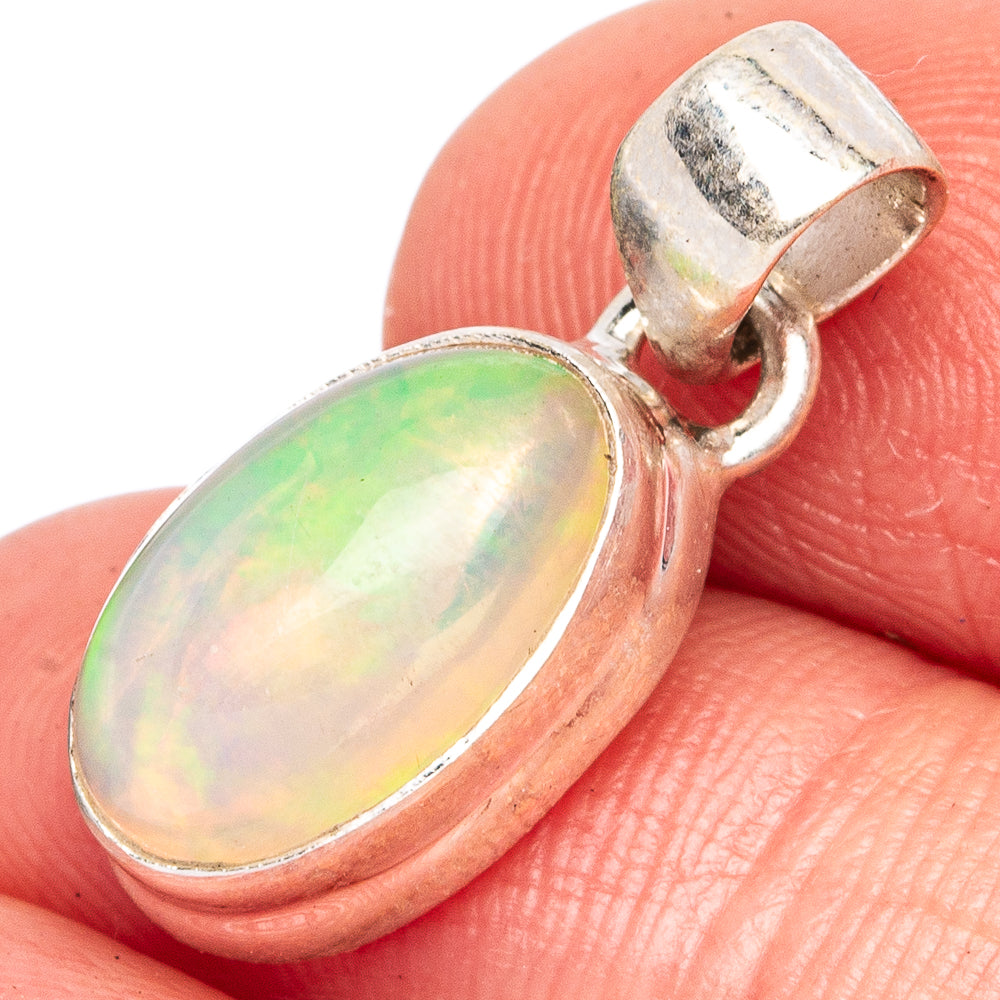 Large Rare Ethiopian Opal Pendant 7/8" (925 Sterling Silver) P43473