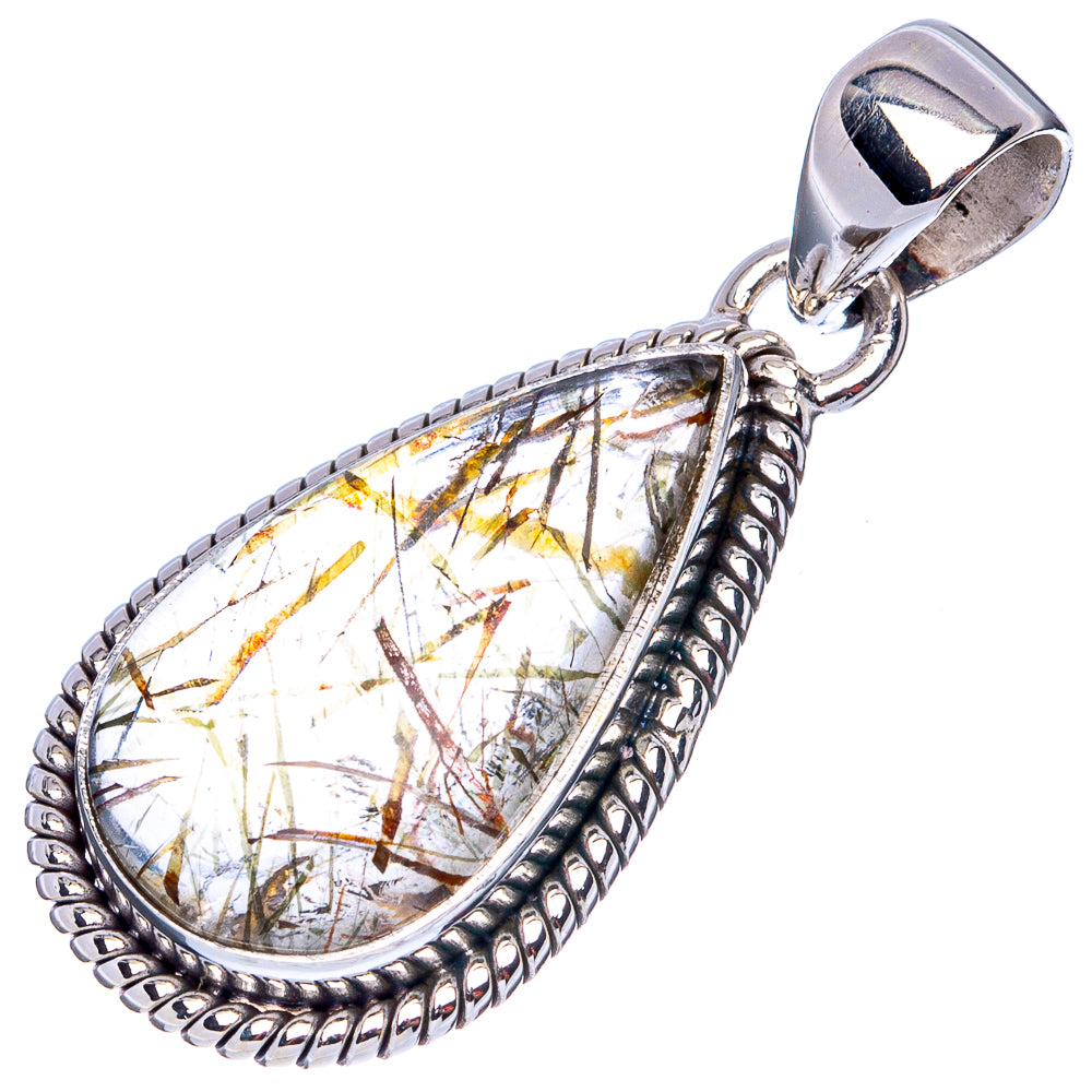 Rutilated Quartz Pendant 1 3/8" (925 Sterling Silver) P41965