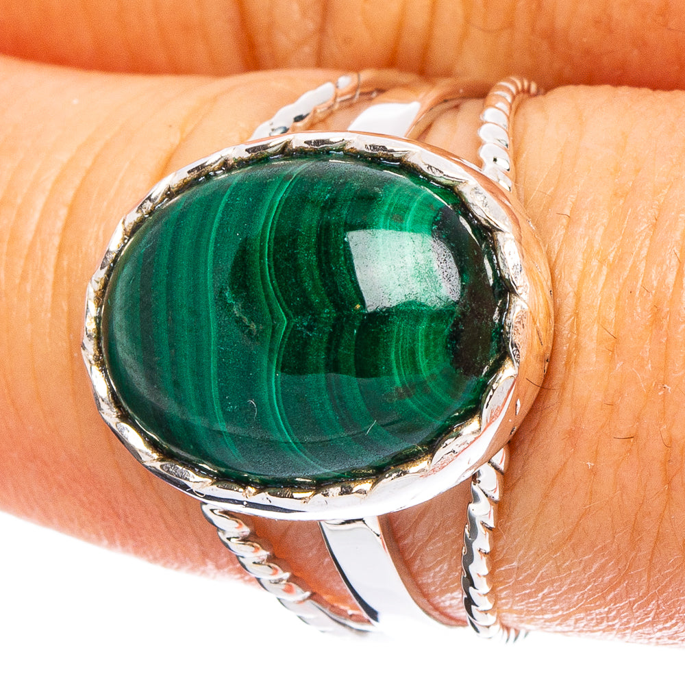 Malachite 925 Sterling Silver Premium Ring Size 8.5 (925 Sterling Silver) R6492