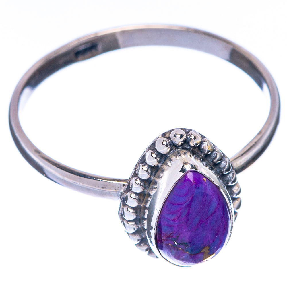 Purple Copper Composite Turquoise Dainty Ring Size 9 (925 Sterling Silver) R145002