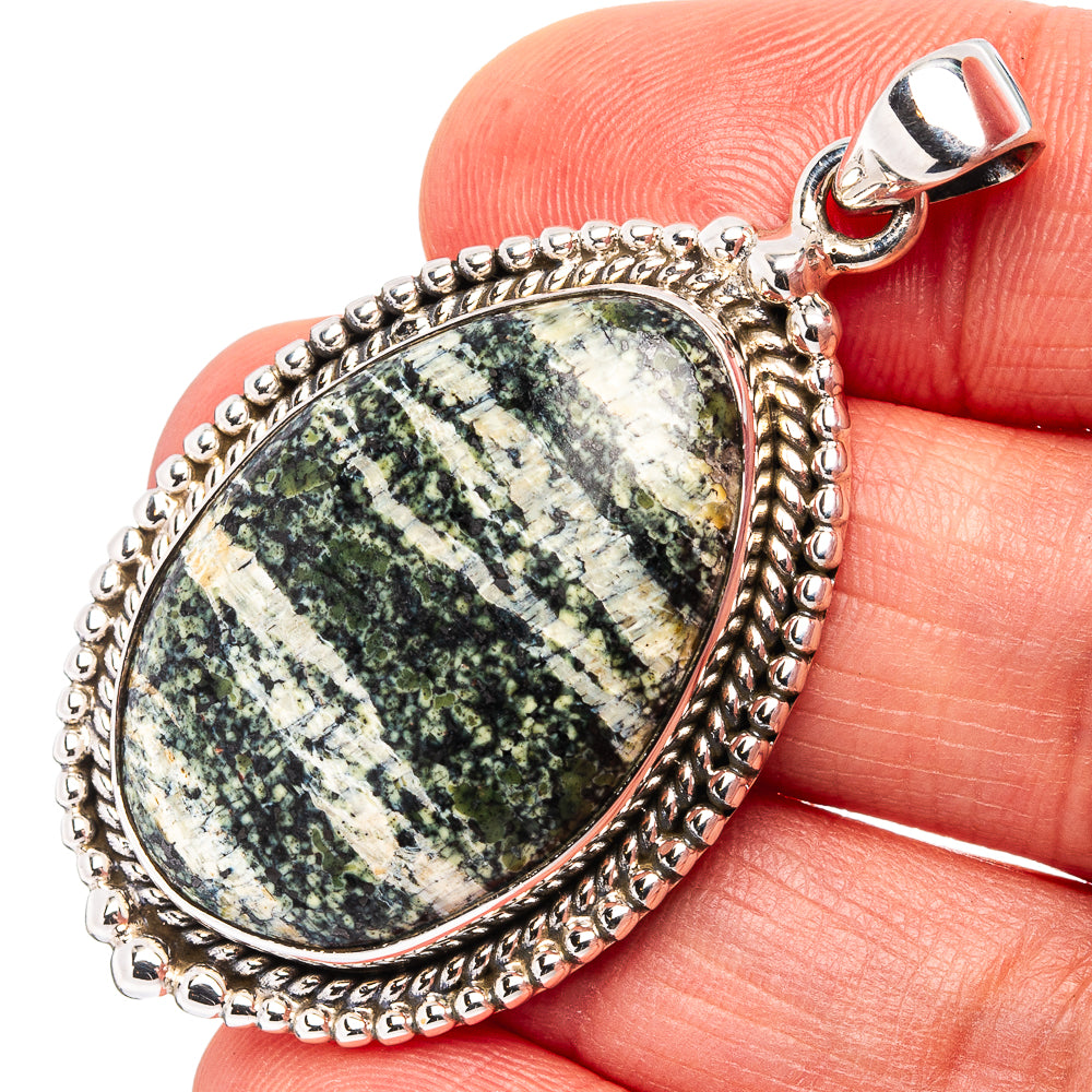 Premium Swiss Green Opal Pendant 1 7/8" (.925 Sterling Silver)