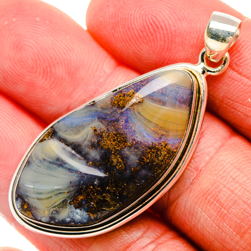 Australian Boulder OpalPendant 2" (925 Sterling Silver) PD37878