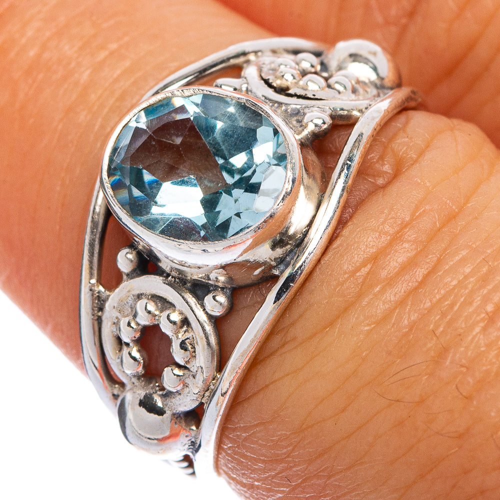 Blue Topaz Dainty Ring Size 7 (925 Sterling Silver) R145528